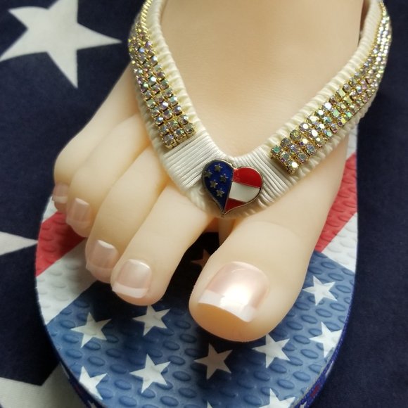 Women's American Flip flops, 4th July flip flops, Independence Day flip flops. - Picture 6 of 17